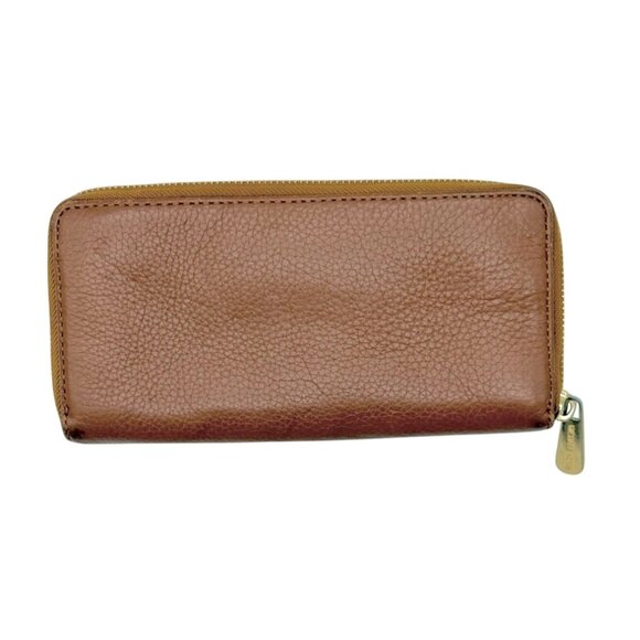 Michael Kors Jet Set Continental Wallet in Brown Pebbled Leather w/ Gold Hardwar - Picture 11 of 11